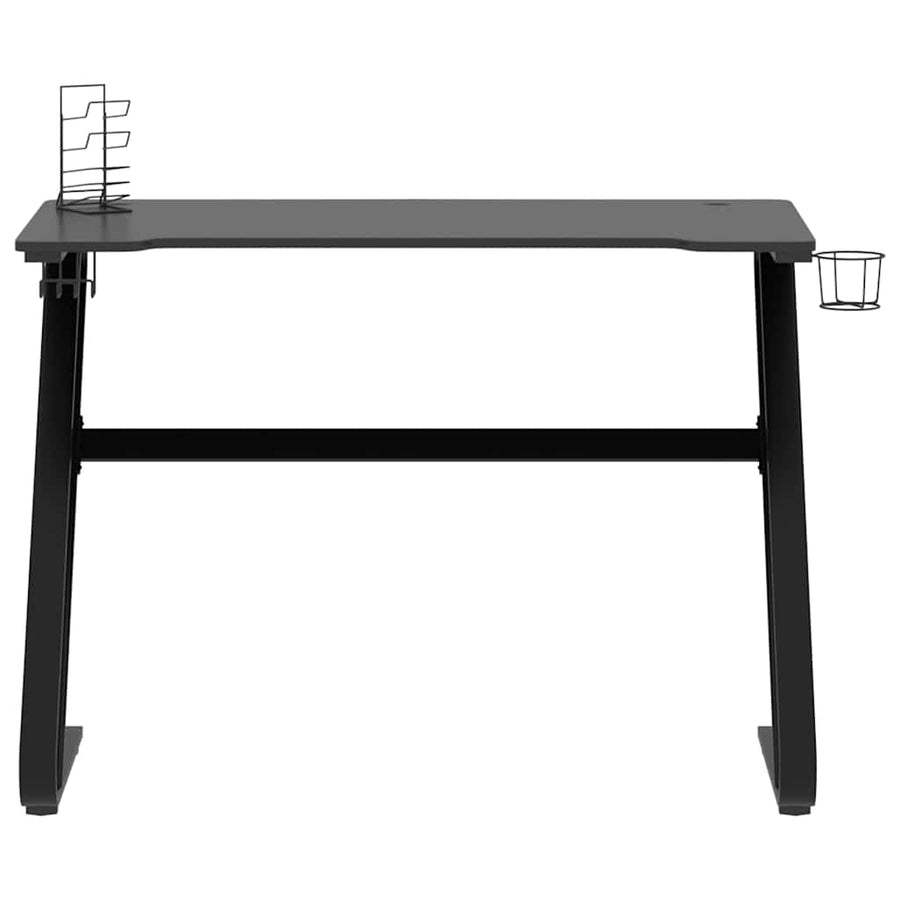 Gamingbureau met ZZ-vormige poten 110x60x75 cm zwart