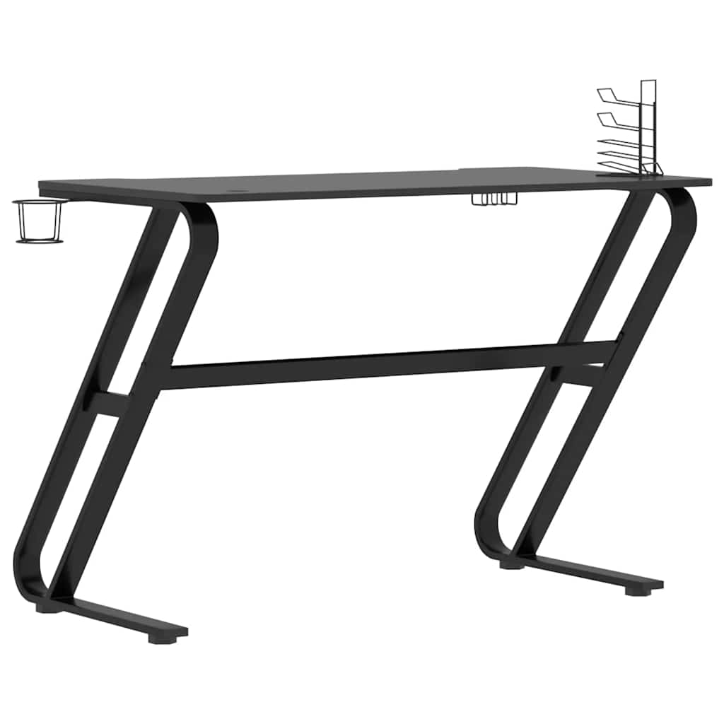 Gamingbureau met ZZ-vormige poten 110x60x75 cm zwart