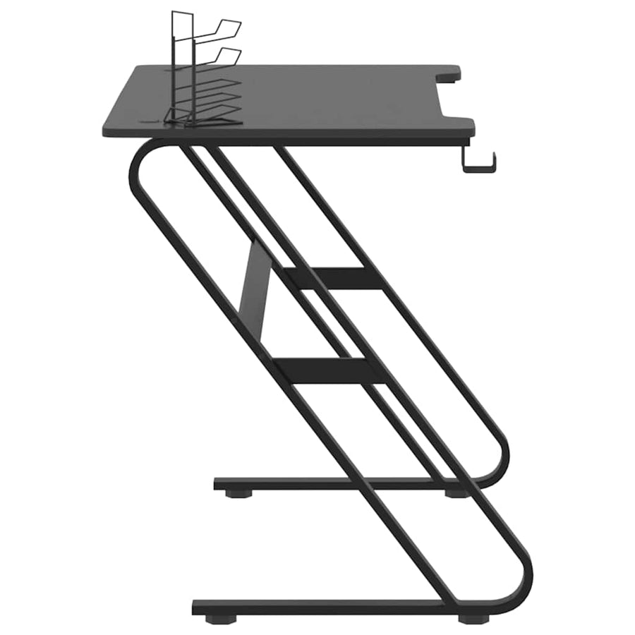 Gamingbureau met ZZ-vormige poten 110x60x75 cm zwart
