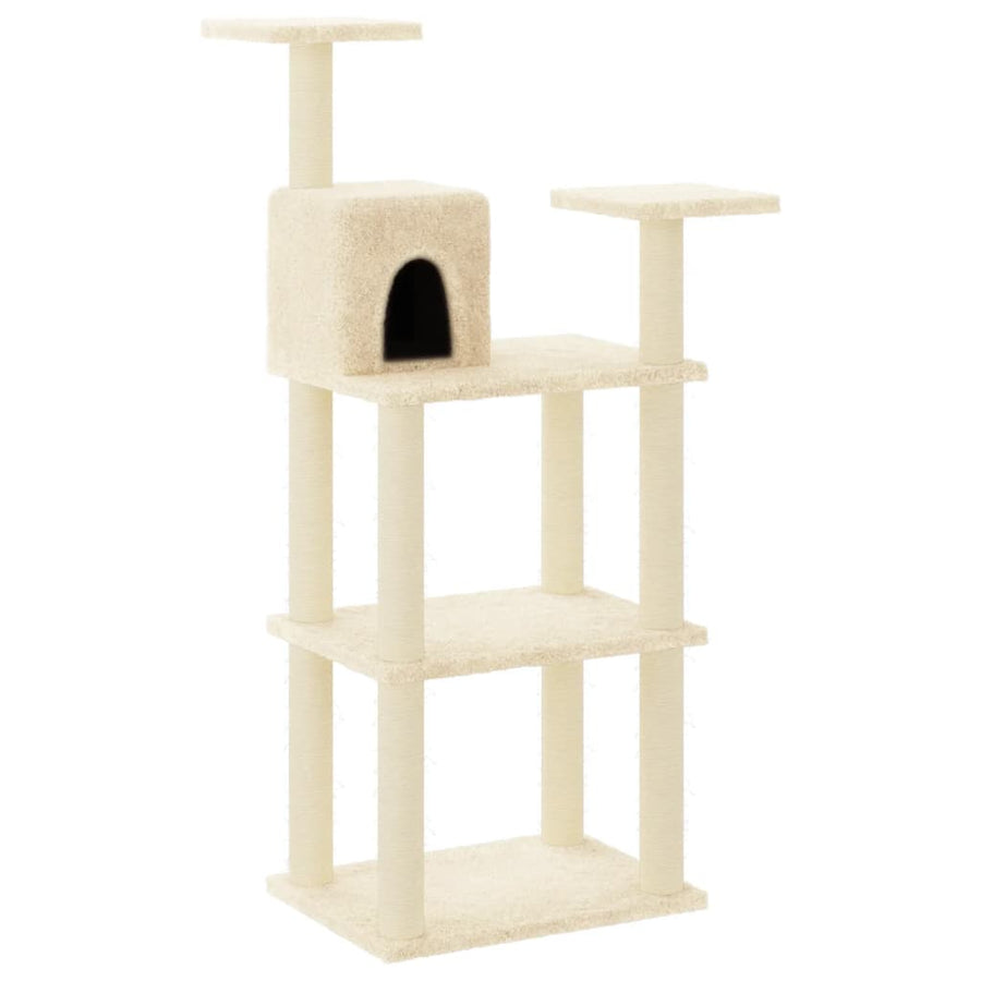 Kattenkrabpaal Met Sisal Krabpalen 118,5 Cm Kleurig Crème