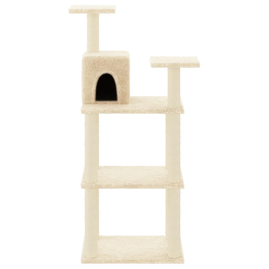 Kattenkrabpaal Met Sisal Krabpalen 118,5 Cm Kleurig Crème