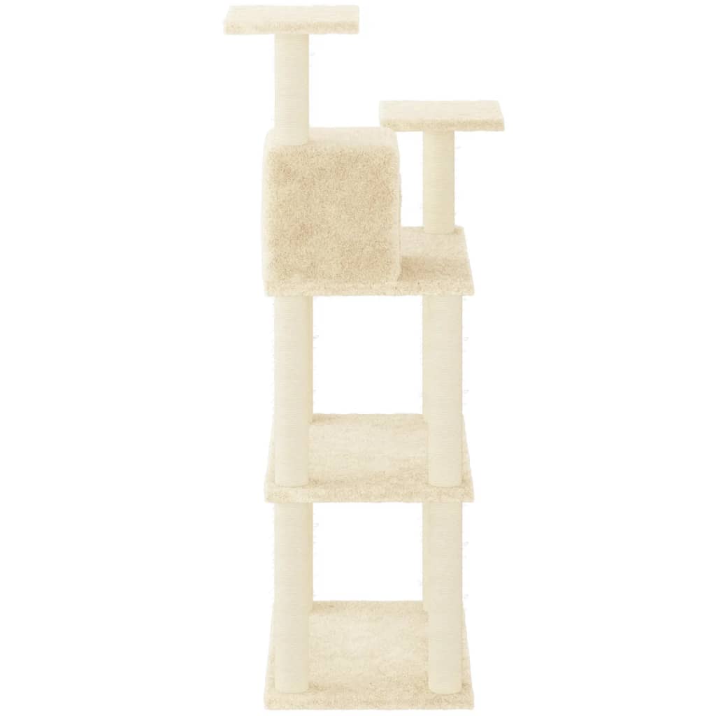 Kattenkrabpaal Met Sisal Krabpalen 118,5 Cm Kleurig Crème