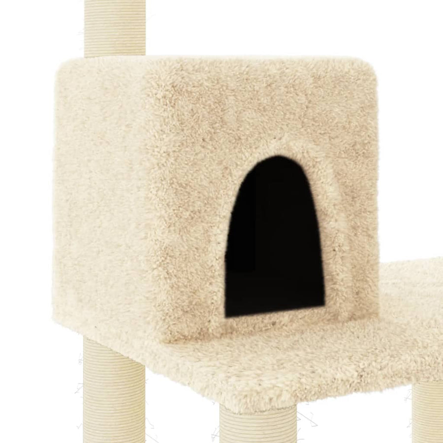 Kattenkrabpaal Met Sisal Krabpalen 118,5 Cm Kleurig Crème