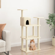 Cat Scratching Post with Sisal Scratching Poles 118.5 cm Cream