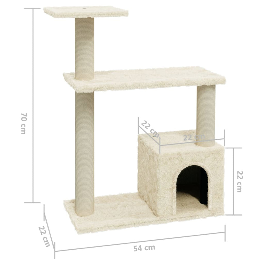 Kattenkrabpaal Met Sisal Krabpalen Kleurig Crème
