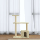 Cat scratching post with sisal scratching posts 70 cm cream-colored