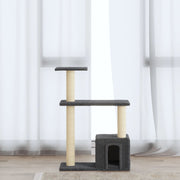 Kattenmeubel 70 cm donkergrijs met sisal krabpalen