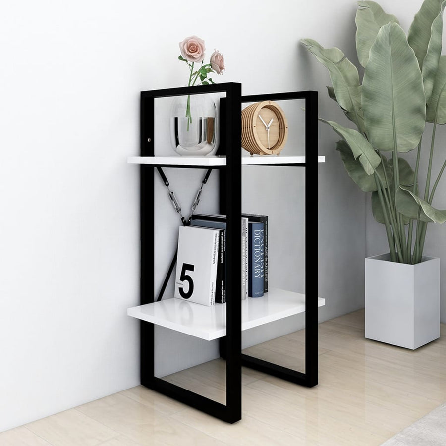 Boekenkast Met 2 Schappen Wit 40 x 30 x 70 cm Bewerkt hout