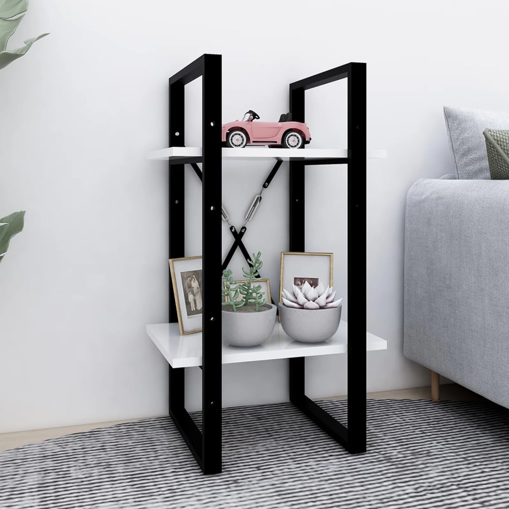 Boekenkast Met 2 Schappen Wit 40 x 30 x 70 cm Bewerkt hout