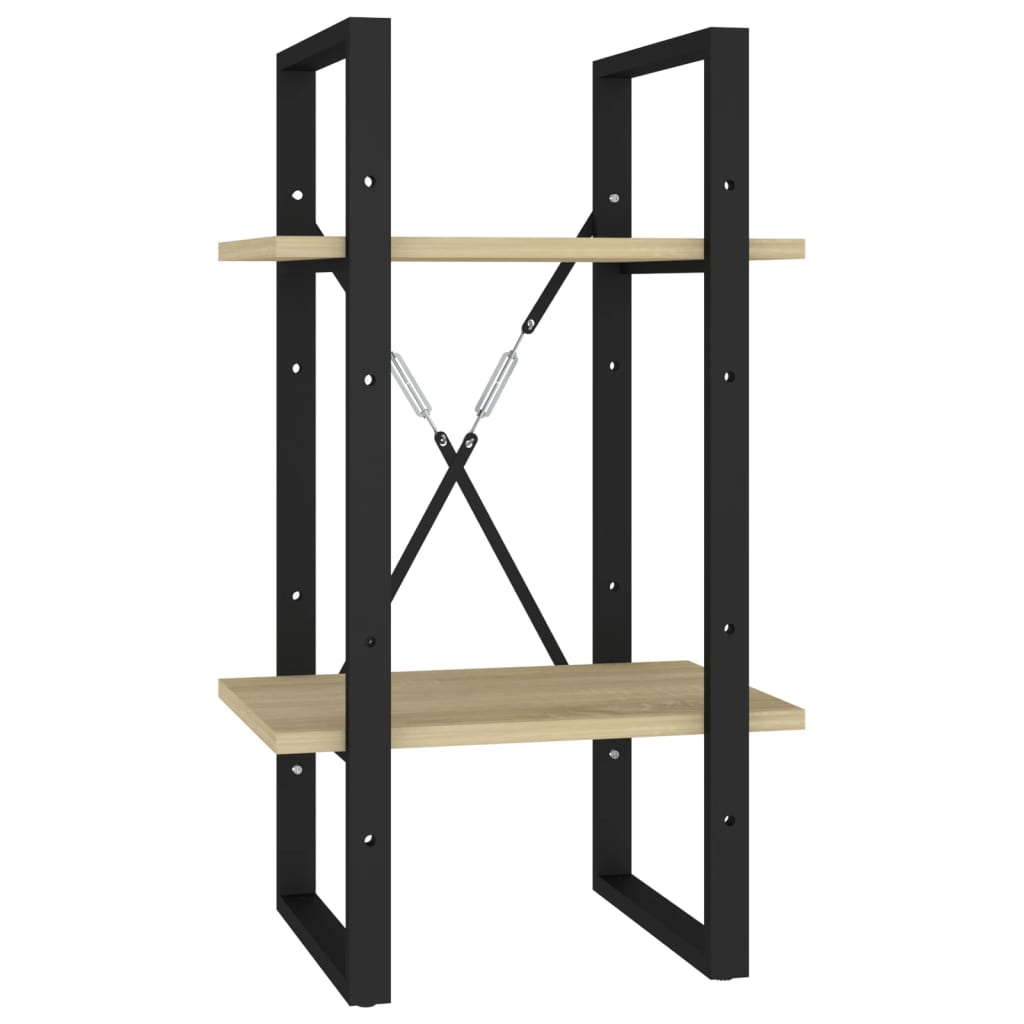 Boekenkast Met 2 Schappen Spaanplaat Sonoma Eiken 40 x 30 x 70 cm Bewerkt hout