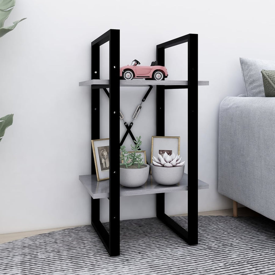 Boekenkast Met 2 Schappen Spaanplaat Betongrijs 40 x 30 x 70 cm Bewerkt hout