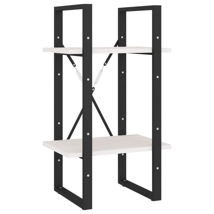 Boekenkast Met 2 Schappen Massief Grenen Wit 40 x 30 x 70 cm Hout