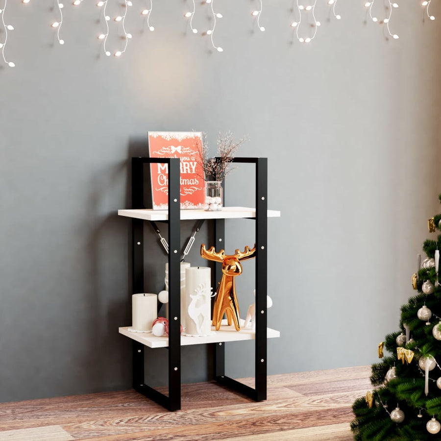 Boekenkast Met 2 Schappen Massief Grenen Wit 40 x 30 x 70 cm Hout