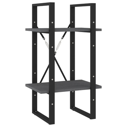 Boekenkast Met 2 Schappen Massief Grenen Grijs 40 x 30 x 70 cm Hout