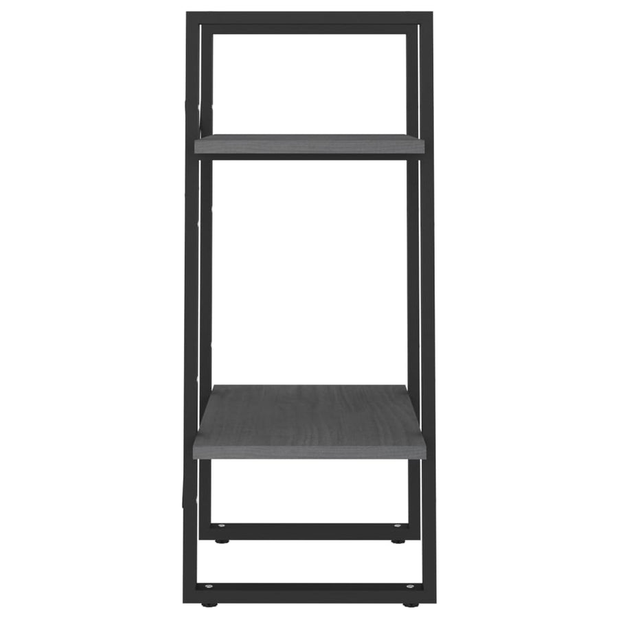 Boekenkast Met 2 Schappen Massief Grenen Grijs 40 x 30 x 70 cm Hout