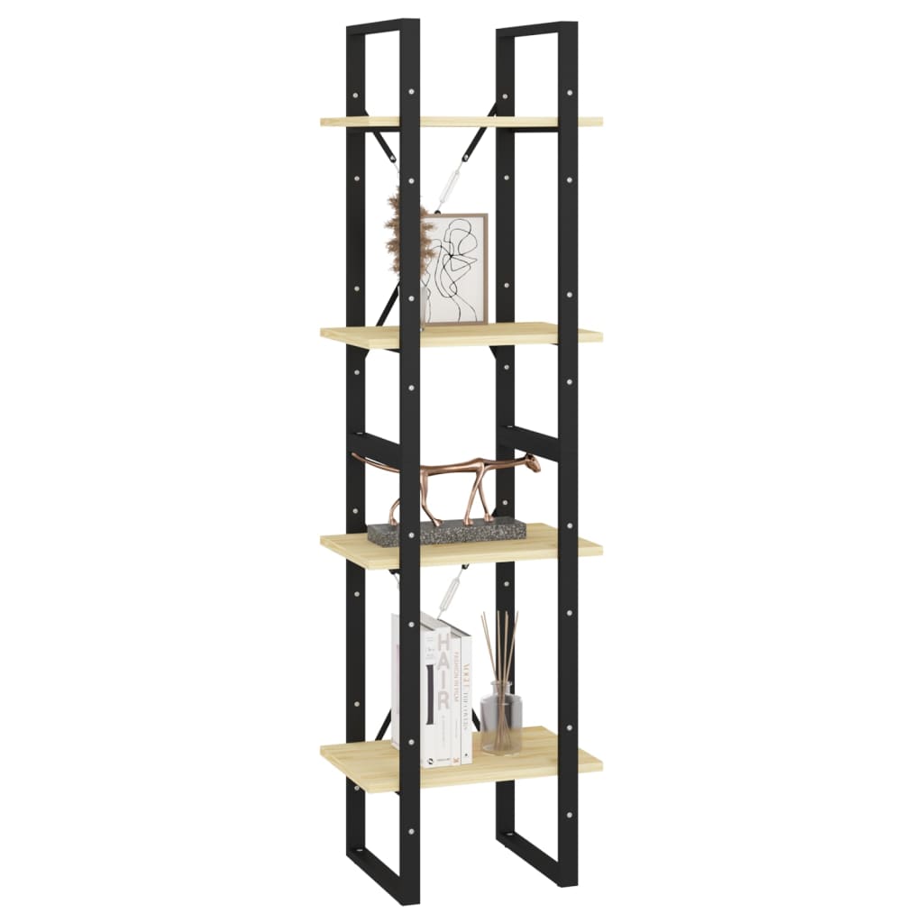 Boekenkast Met 4 Schappen Massief Grenen Naturel 40 x 30 x 140 cm Hout