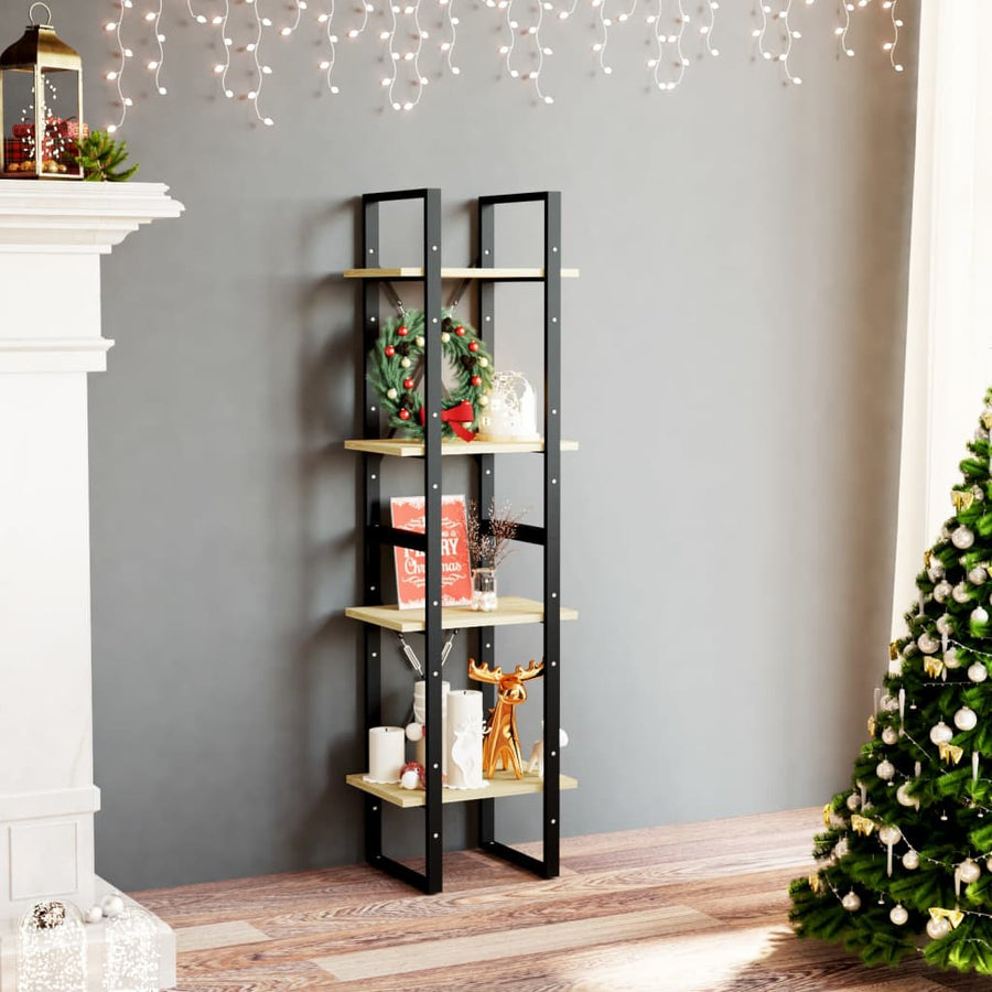 Boekenkast Met 4 Schappen Massief Grenen Naturel 40 x 30 x 140 cm Hout