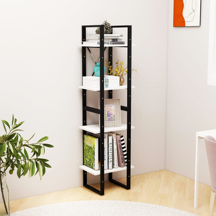 Boekenkast Met 4 Schappen Massief Grenen Wit 40 x 30 x 140 cm Hout