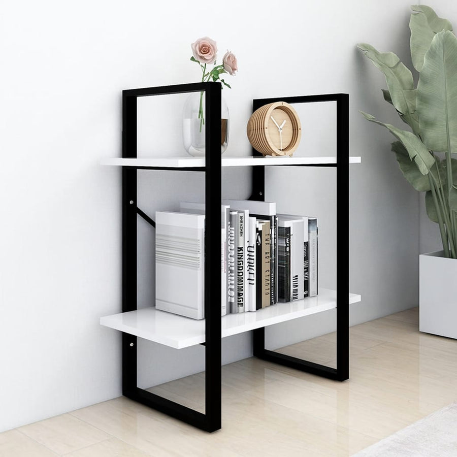 Boekenkast met 2 schappen 60x30x70 cm spaanplaat wit 60 x 30 x 70 cm Bewerkt hout