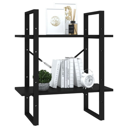 Boekenkast Met 2 Schappen 60X30X Zwart 70 cm