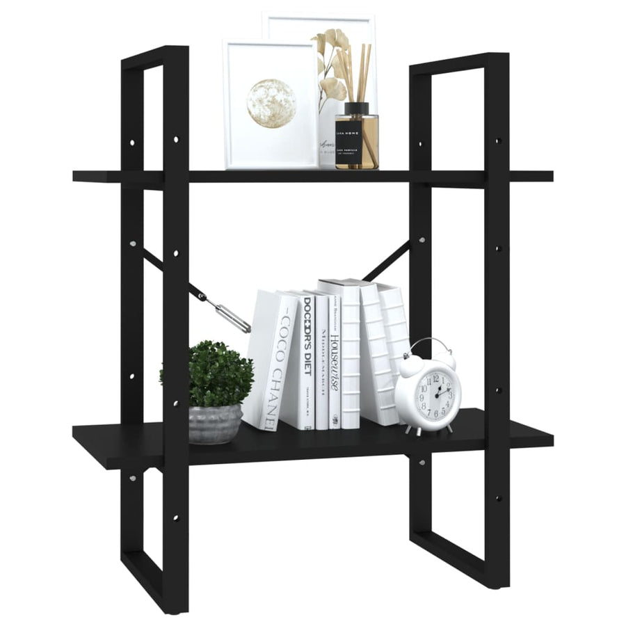 Boekenkast Met 2 Schappen 60X30X Zwart 70 cm