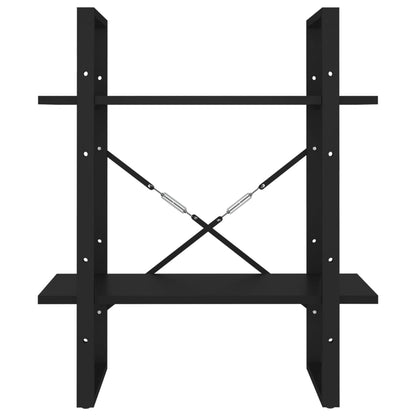 Boekenkast Met 2 Schappen 60X30X Zwart 70 cm