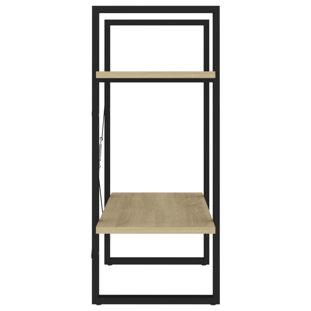 Boekenkast met 2 schappen 60x30x70 cm bewerkt hout sonoma eiken