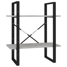 Boekenkast Met 2 Schappen Spaanplaat Betongrijs 60 x 30 x 70 cm Bewerkt hout