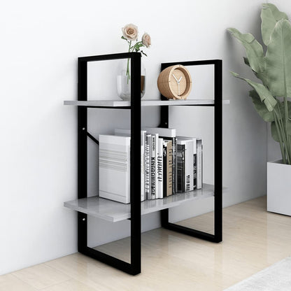Boekenkast Met 2 Schappen Spaanplaat Betongrijs 60 x 30 x 70 cm Bewerkt hout