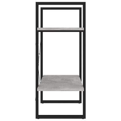 Boekenkast Met 2 Schappen Spaanplaat Betongrijs 60 x 30 x 70 cm Bewerkt hout