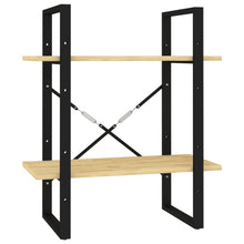 Boekenkast Met 2 Schappen Massief Grenen Naturel 60 x 30 x 70 cm Hout