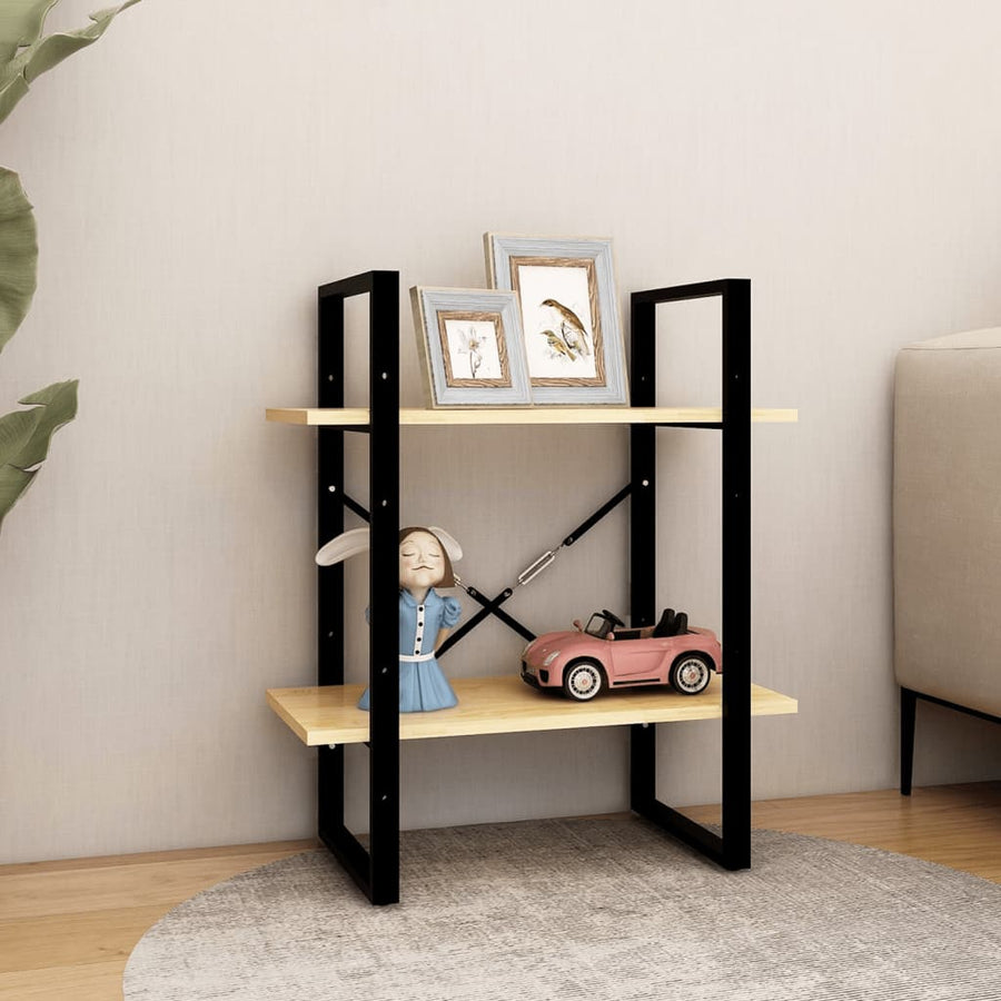 Boekenkast Met 2 Schappen Massief Grenen Naturel 60 x 30 x 70 cm Hout