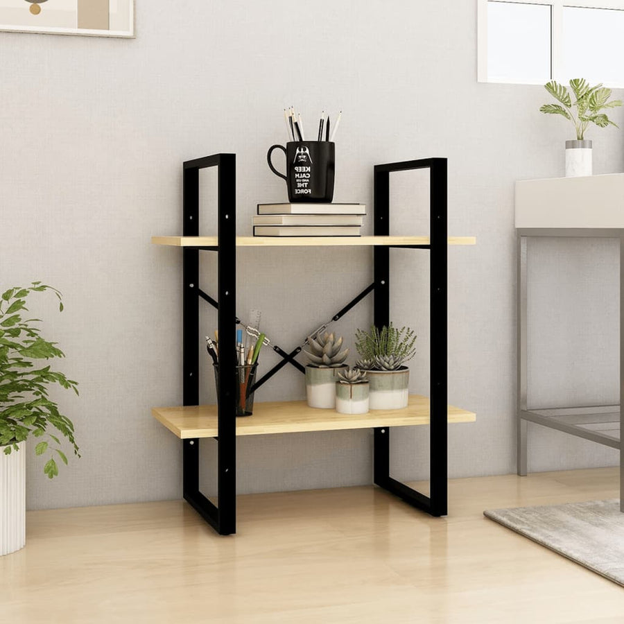 Boekenkast Met 2 Schappen Massief Grenen Naturel 60 x 30 x 70 cm Hout