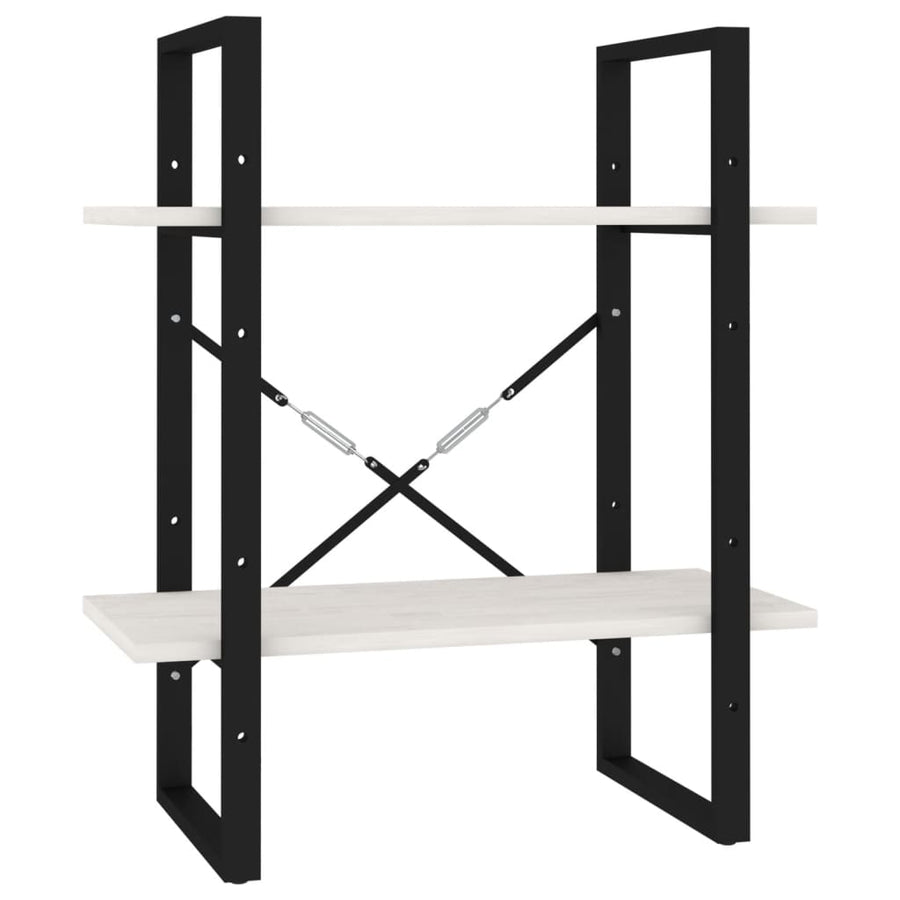 Boekenkast met 2 schappen 40x30x70 cm massief grenenhout wit 60 x 30 x 70 cm Hout