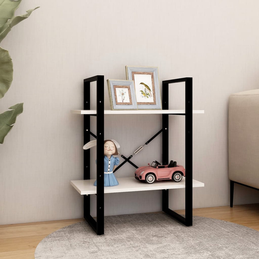 Boekenkast met 2 schappen 40x30x70 cm massief grenenhout wit 60 x 30 x 70 cm Hout