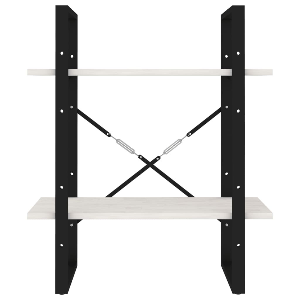 Boekenkast met 2 schappen 40x30x70 cm massief grenenhout wit 60 x 30 x 70 cm Hout