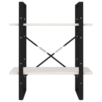 Boekenkast met 2 schappen 40x30x70 cm massief grenenhout wit 60 x 30 x 70 cm Hout