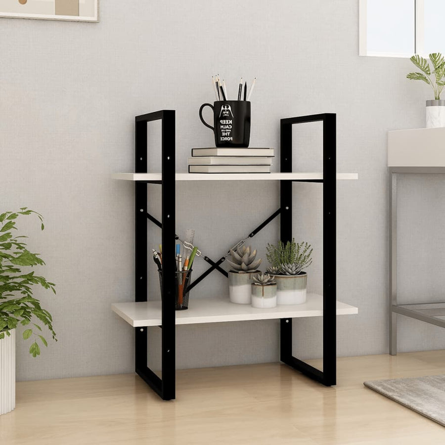 Boekenkast met 2 schappen 40x30x70 cm massief grenenhout wit 60 x 30 x 70 cm Hout