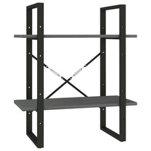 Boekenkast Met 2 Schappen Massief Grenen Grijs 60 x 30 x 70 cm Hout