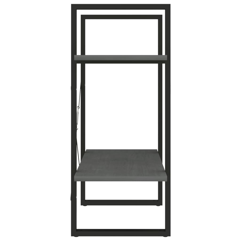 Boekenkast Met 2 Schappen Massief Grenen Grijs 60 x 30 x 70 cm Hout