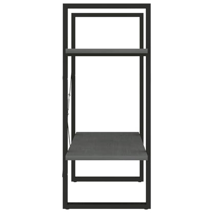 Boekenkast Met 2 Schappen Massief Grenen Grijs 60 x 30 x 70 cm Hout
