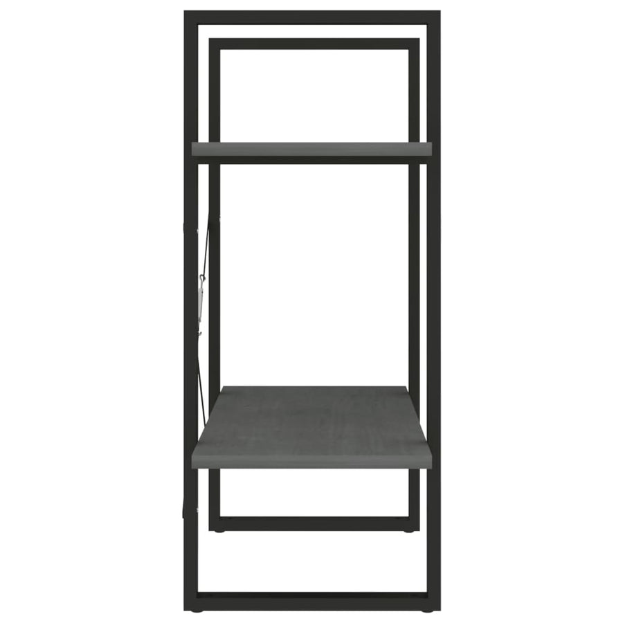 Boekenkast Met 2 Schappen Massief Grenen Grijs 60 x 30 x 70 cm Hout
