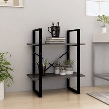 Boekenkast Met 2 Schappen Massief Grenen Grijs 60 x 30 x 70 cm Hout