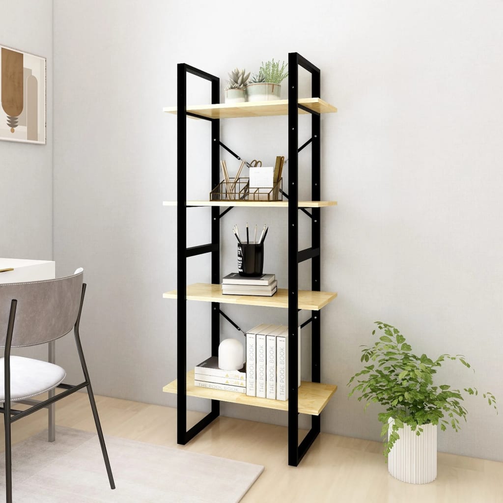Boekenkast Met 4 Schappen Massief Grenen Naturel 60 x 30 x 140 cm Hout