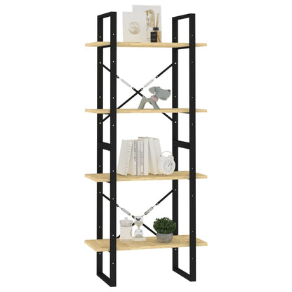 Boekenkast Met 4 Schappen Massief Grenen Naturel 60 x 30 x 140 cm Hout