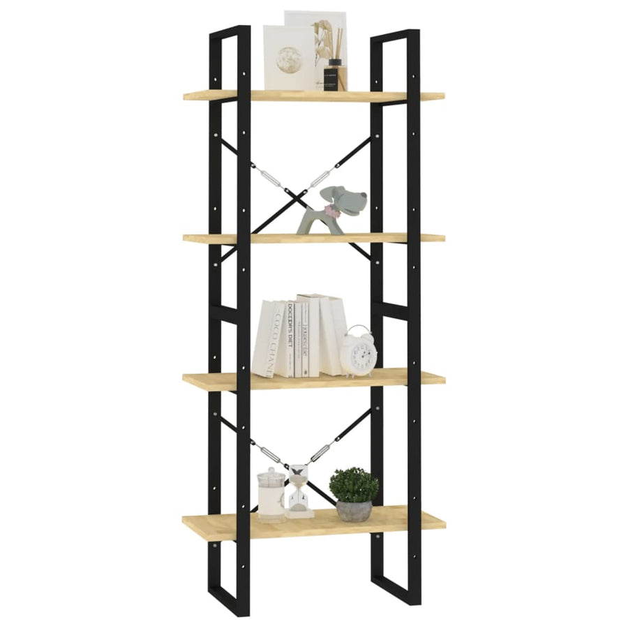Boekenkast Met 4 Schappen Massief Grenen Naturel 60 x 30 x 140 cm Hout