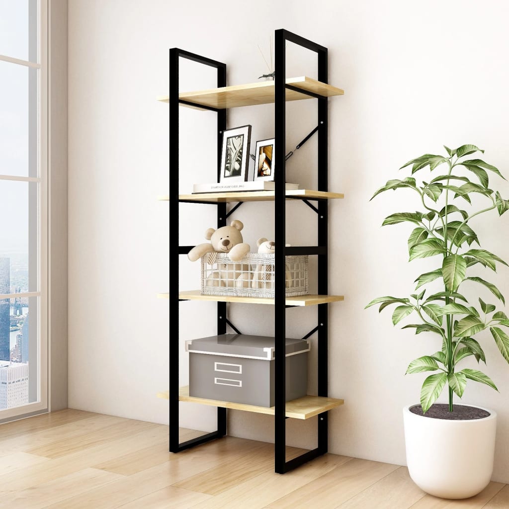 Boekenkast Met 4 Schappen Massief Grenen Naturel 60 x 30 x 140 cm Hout
