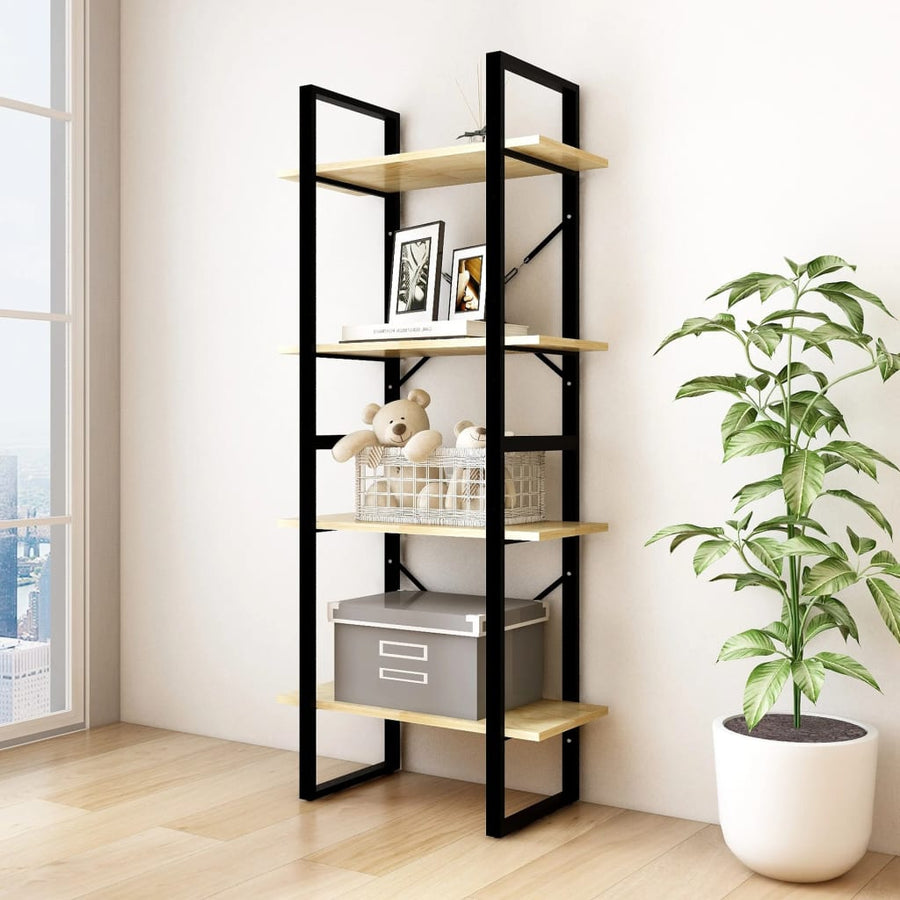 Boekenkast Met 4 Schappen Massief Grenen Naturel 60 x 30 x 140 cm Hout