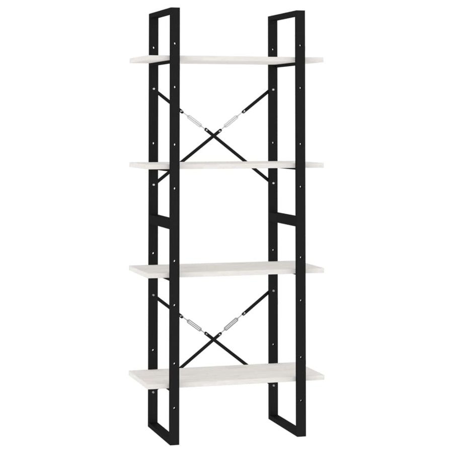 Boekenkast met 4 schappen 60x30x140 cm massief grenenhout wit 60 x 30 x 140 cm Hout