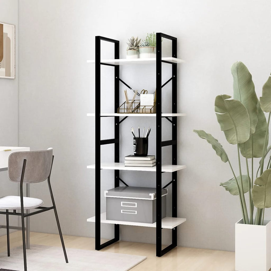 Boekenkast met 4 schappen 60x30x140 cm massief grenenhout wit 60 x 30 x 140 cm Hout